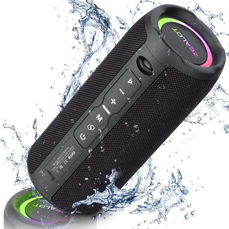 Coluna Bluetooth ZEALOT-S49PRO - IPX6 Impermeável, Bass Boost, Surround 3D Coluna Bluetooth ZEALOT-S49PRO - IPX6 Impermeável, Bass Boost, Surround 3D